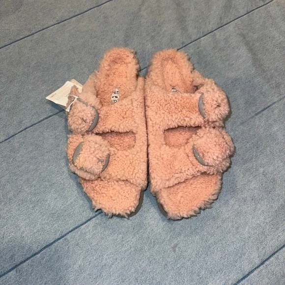 NWT Papillio by Birkenstock Rose Arizona Big Buckle Platform Teddy Eu 41/US 10